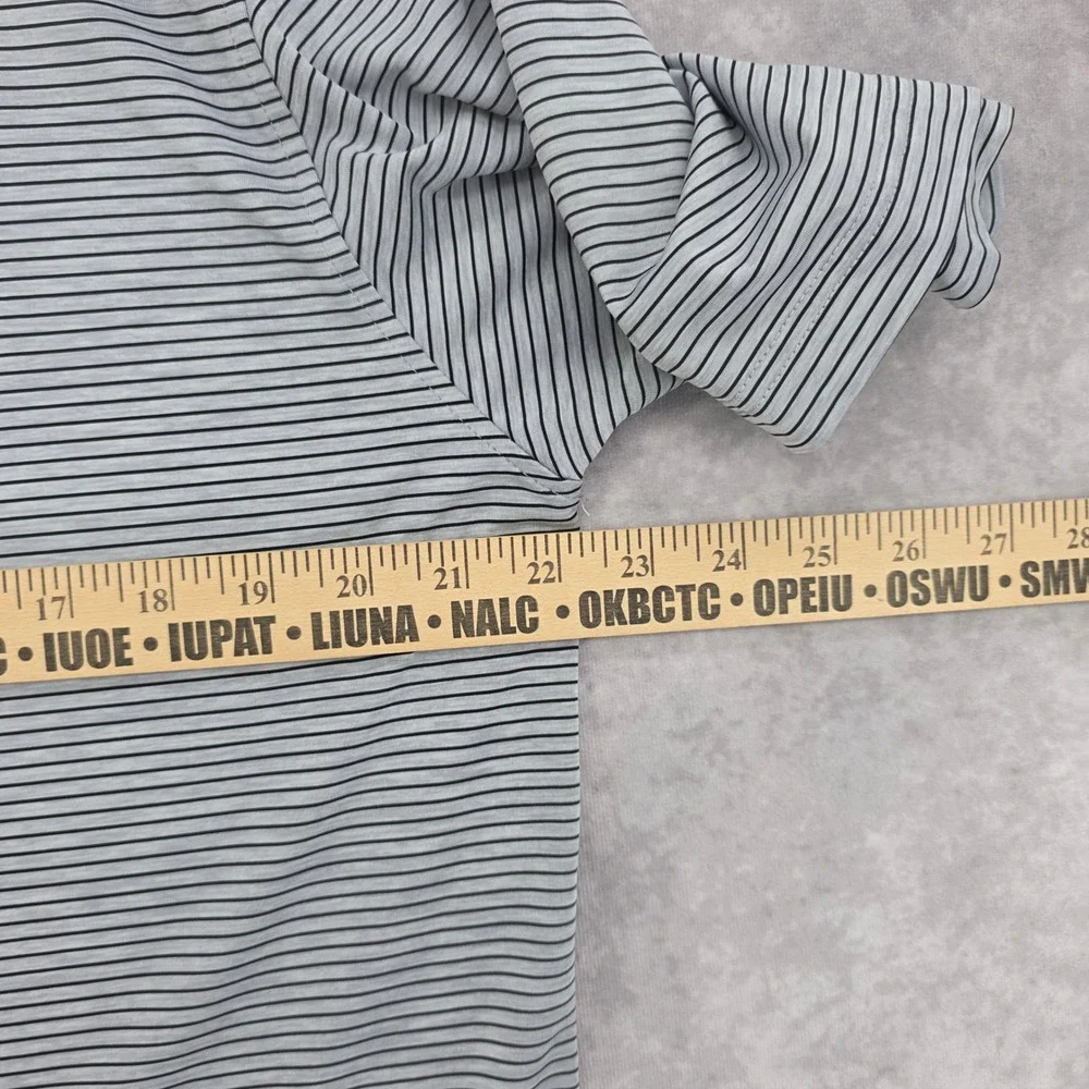 FootJoy Fj‎ Mens Medium Striped Golf Polo Shirt Performance Grey Hurricane Golf